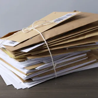 Business mail prepared for confidential processing